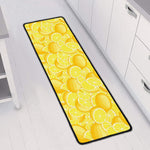 Yellow Lemon Pattern Print Long Kitchen Mat