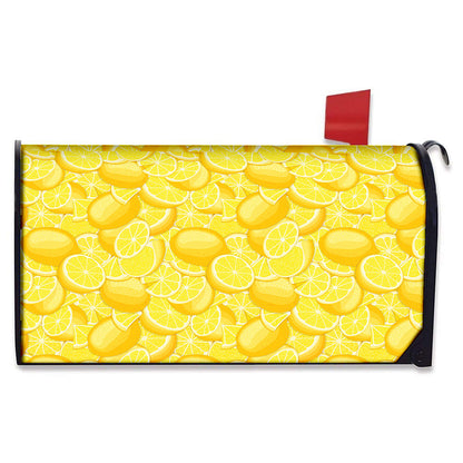 Yellow Lemon Pattern Print Mailbox Cover