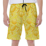 Yellow Lemon Pattern Print Men's Beach Shorts