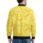 Yellow Lemon Pattern Print Men's Bomber Jacket