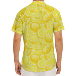 Yellow Lemon Pattern Print Men's Deep V-Neck Shirt