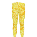 Yellow Lemon Pattern Print Men's Leggings