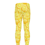 Yellow Lemon Pattern Print Men's leggings