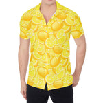 Yellow Lemon Pattern Print Men's Shirt