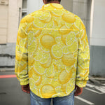 Yellow Lemon Pattern Print Men's Shirt Jacket