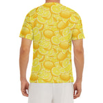 Yellow Lemon Pattern Print Men's Short Sleeve Rash Guard