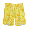 Yellow Lemon Pattern Print Men's Athletic Shorts