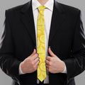 Yellow Lemon Pattern Print Necktie
