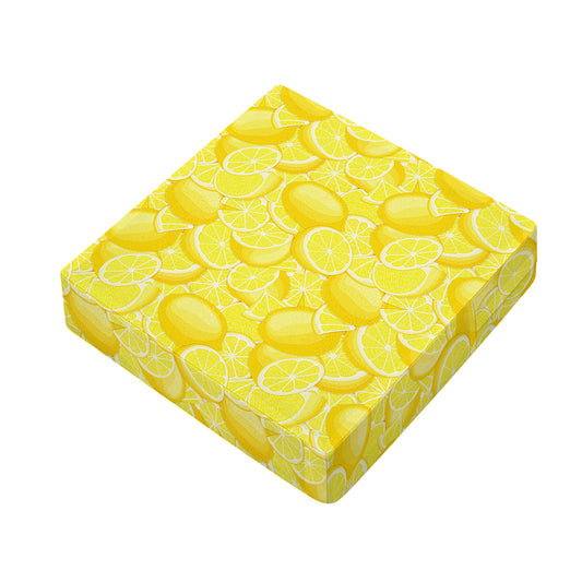 Yellow Lemon Pattern Print Outdoor Seat Cushion Cover