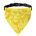 Yellow Lemon Pattern Print Over The Collar Dog Bandana