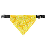 Yellow Lemon Pattern Print Over The Collar Dog Bandana