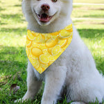Yellow Lemon Pattern Print Over The Collar Dog Bandana
