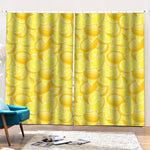 Yellow Lemon Pattern Print Pencil Pleat Curtains