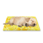 Yellow Lemon Pattern Print Pet Cooling Mat Cover