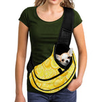 Yellow Lemon Pattern Print Pet Sling Carrier