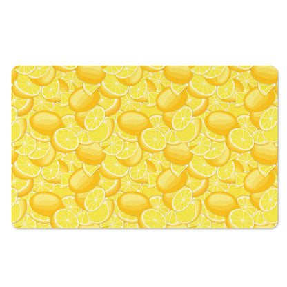 Yellow Lemon Pattern Print Polyester Doormat