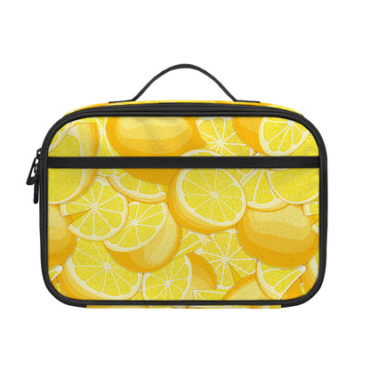 Yellow Lemon Pattern Print Portable Lunch Bag