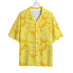 Yellow Lemon Pattern Print Rayon Hawaiian Shirt
