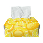 Yellow Lemon Pattern Print Rectangle Tissue Box Cover