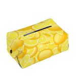 Yellow Lemon Pattern Print Rectangle Tissue Box Cover