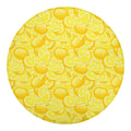 Yellow Lemon Pattern Print Round Blanket