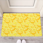 Yellow Lemon Pattern Print Rubber Doormat