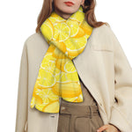 Yellow Lemon Pattern Print Scarf