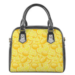 Yellow Lemon Pattern Print Shoulder Handbag