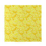 Yellow Lemon Pattern Print Silk Bandana