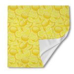 Yellow Lemon Pattern Print Silk Bandana