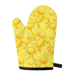 Yellow Lemon Pattern Print Single Oven Mitt