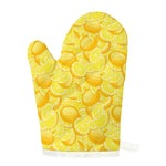 Yellow Lemon Pattern Print Single Oven Mitt
