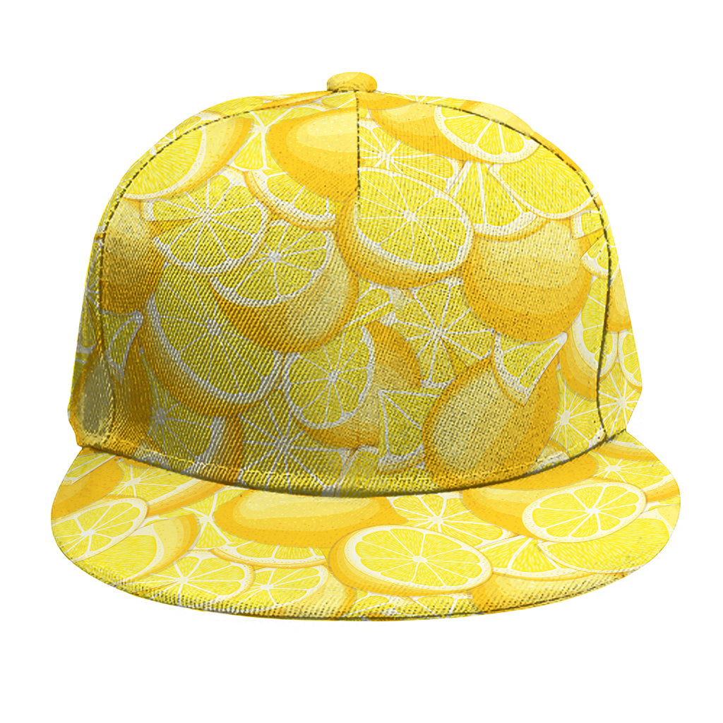 Yellow Lemon Pattern Print Snapback Cap
