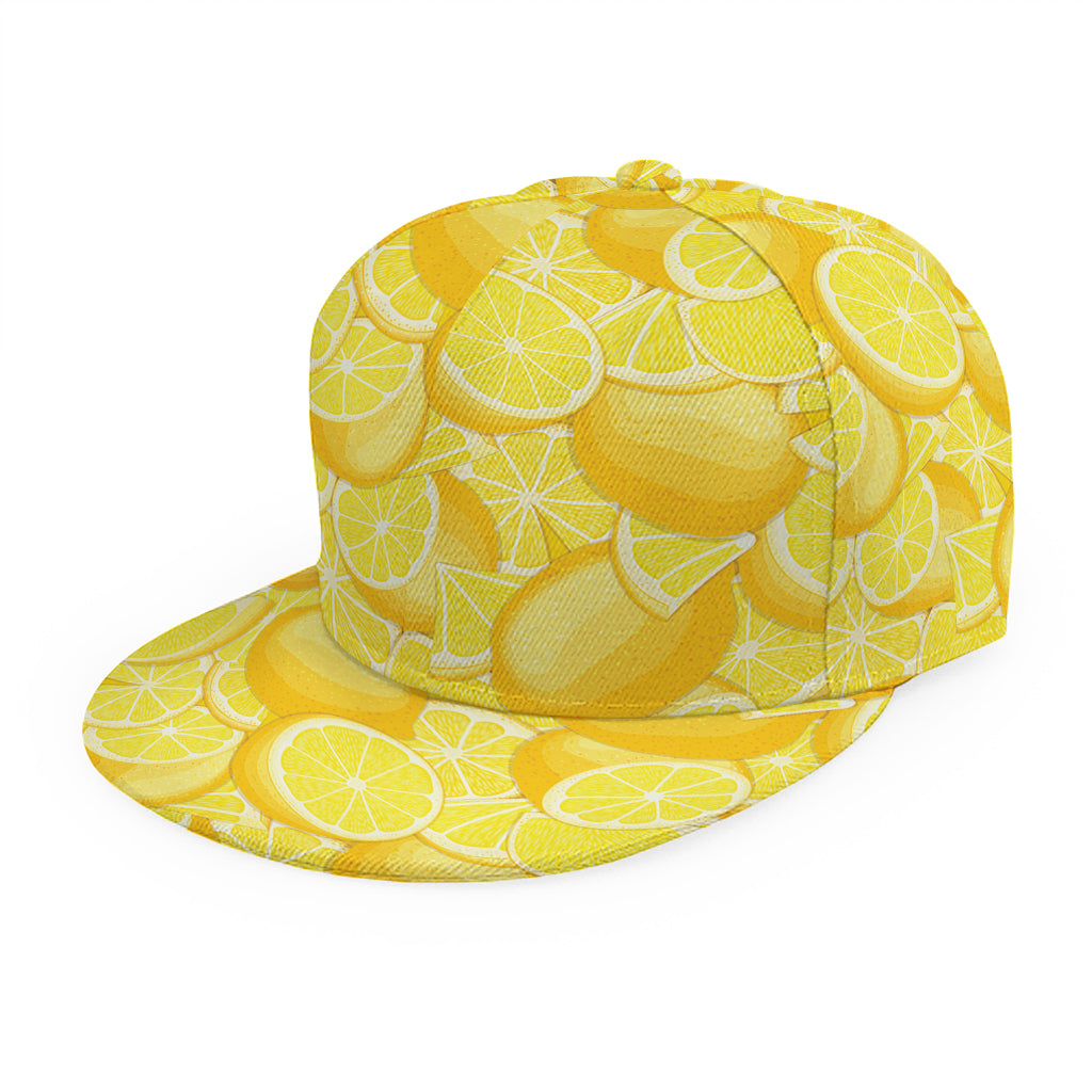 Yellow Lemon Pattern Print Snapback Cap