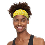 Yellow Lemon Pattern Print Sports Headband