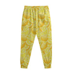 Yellow Lemon Pattern Print Sweatpants