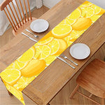 Yellow Lemon Pattern Print Table Runner