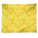 Yellow Lemon Pattern Print Tapestry