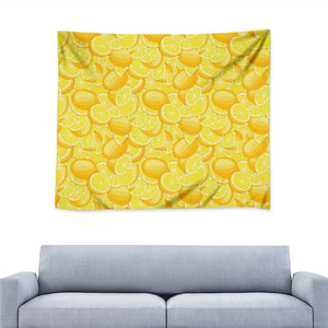 Yellow Lemon Pattern Print Tapestry