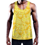 Yellow Lemon Pattern Print Training Tank Top