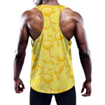 Yellow Lemon Pattern Print Training Tank Top