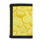 Yellow Lemon Pattern Print Trifold Wallet