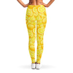 Yellow Lemon Pattern Print Women's Leggings
