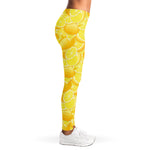 Yellow Lemon Pattern Print Women's Leggings