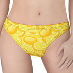 Yellow Lemon Pattern Print Women's Thong