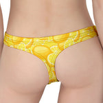 Yellow Lemon Pattern Print Women's Thong