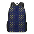 Yellow Lightning Bolts Pattern Print 17 Inch Backpack