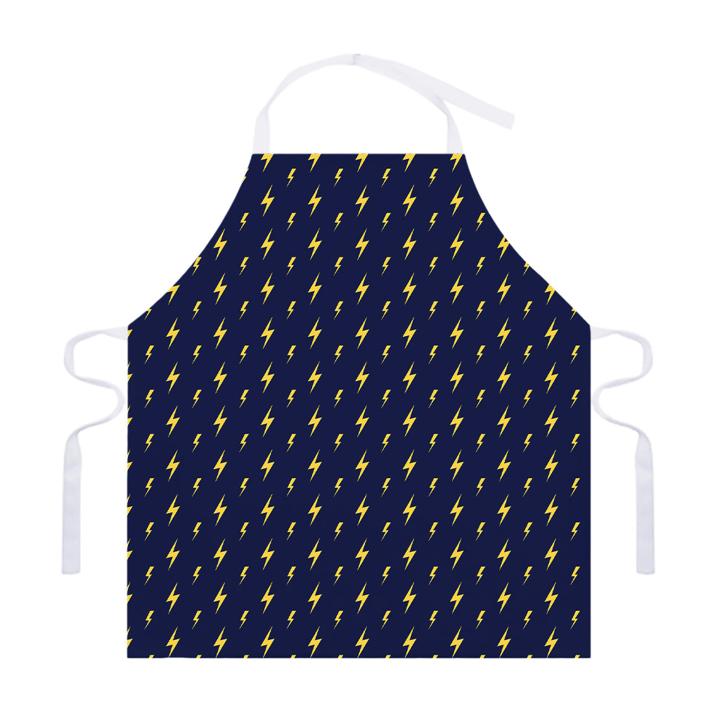 Yellow Lightning Bolts Pattern Print Adjustable Apron