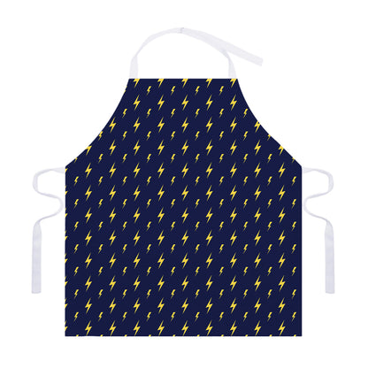 Yellow Lightning Bolts Pattern Print Adjustable Apron