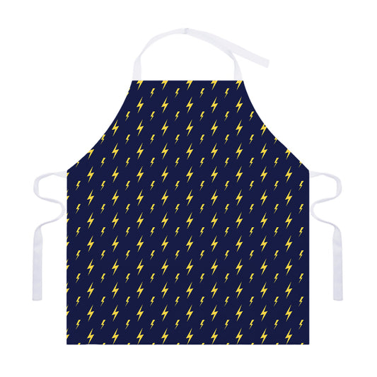 Yellow Lightning Bolts Pattern Print Adjustable Apron